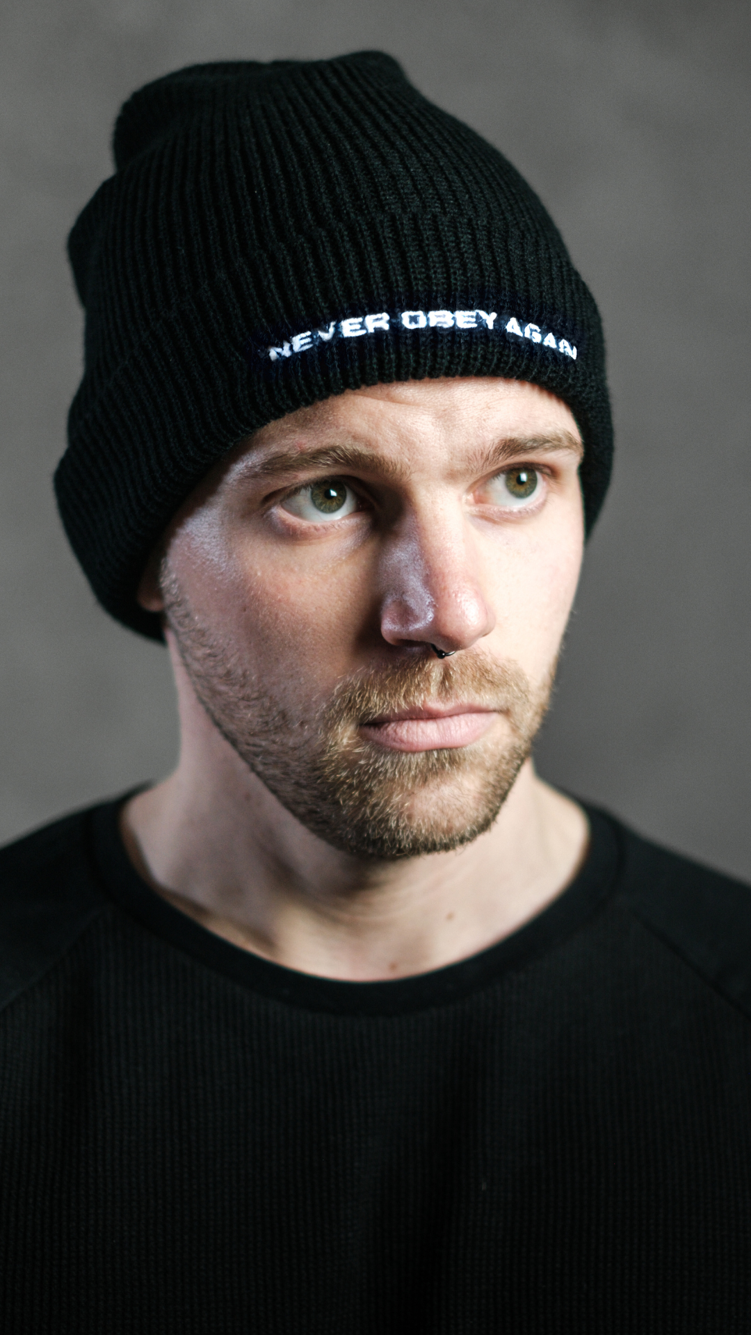 Minimal Beanie Black Winter Hat Unisex